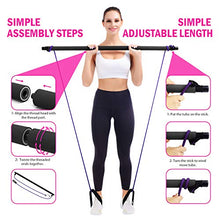 Load image into Gallery viewer, Viajero Pilates Bar Kit for Portable Home Gym Workout - 2 Latex Exercise Resistance Band - 3-Section Sticks - All-in-one Strength Weights Equipment for Body Fitness Squat Yoga with E-Book & Video