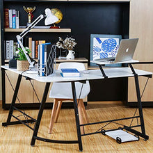 Load image into Gallery viewer, L Shaped Desk Home Office Corner Desk,Gaming Computer Desk,PC Latop Study Writing Table Workstation with Large Monitor Stand,White,50.8"