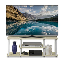 Load image into Gallery viewer, Furinno Turn-N-Tube No Tools 3D 3-Tier Entertainment TV Stand up to 50 inch TV, Round Tubes, Cream Faux Marble/Mustard