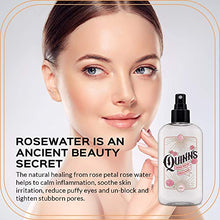 Load image into Gallery viewer, Quinn’s Facial Toner Mist with Pure Rosewater. Alcohol Free Moisturizer and Skincare for Face, Hair and More. 8 Ounce.