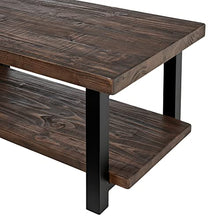 Load image into Gallery viewer, Alaterre Furniture Pomona Rustic Industrial Modern Vintage Metal and Solid Wood Coffee Table, Easy Assembly, 42 in x 24 in x 18 in