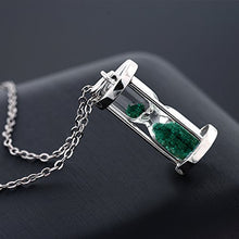 Load image into Gallery viewer, Gem Stone King 925 Sterling Silver Hourglass Pendant Necklace For Women with 0.75 Ct Emerald Dust and 18 Inch Silver Chain