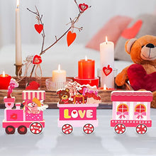 Load image into Gallery viewer, 3 Pieces Valentine Centerpiece Decorations Love Express Train Wooden Table Decorations Wedding Anniversary Centerpiece Signs