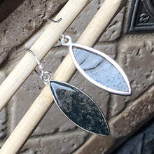 Load image into Gallery viewer, Natural Green Moss Agate 925 Solid Sterling Silver Earrings 40mm