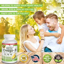 Load image into Gallery viewer, Best Triple Strength Omega 3 Fish Oil Pills - 180 Capsules - 2400mg High Potency Burpless Lemon Flavor 864mg EPA 576mg DHA Ultra Pure Liquid Softgels for Brain Joints Eyes Heart Health Supplement