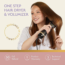 Load image into Gallery viewer, Professional Blowout Hair Dryer Brush, Black Gold Dryer and Volumizer, Hot Air Brush for Women, 75MM Oval Shape
