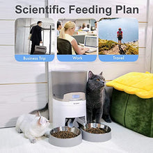 Load image into Gallery viewer, Automatic Cat Feeder, ALUKE 7L Pet Feeder Food Dispenser for Two Cats and Dogs, Two-Way Splitter and Double Bowls with Portion Control, Voice Recorder and Programmable Timer Feeder for up to 6 Meals