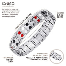 Load image into Gallery viewer, IONICO Magnetic Bracelet for Men and Women | Stress & Pain Healing Product | Alternative Blood Pressure and Circulation Medicine | Balance Therapy for Wellness and Strength (Silver)