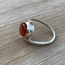 Load image into Gallery viewer, Red Aqeeq Stone Sterling Silver For Women Ring | Yemeni Red Aqeeq Handmade | AlAliGems Size 8