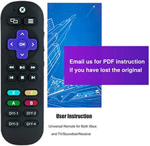 Load image into Gallery viewer, Universal Remote Control for Xbox One, Xbox One S & Xbox One X,Standard IR Remote Control with 7 More Learning Keys to Control TV, Soundbar Receiver All in one (Black)