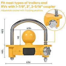 Load image into Gallery viewer, Prosecurloc Trailer Hitch Lock Combination Universal Coupler Locks Ball Hitch Lock Adjustable Anti Theft Heavy-Duty Steel Storage Towing Lock Security Fits 1-7/8", 2", 2-5/16" Couplers Patent Design