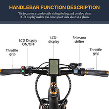 Load image into Gallery viewer, NAKTTO 26" 500W Electric Bicycle Fat Tire Mountain EBike 6 Speeds Gear, Removable 48V12A Lithium Battery Smart Multi Function LED Display - with 48V12A Lithium Battery