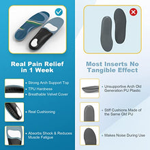 Load image into Gallery viewer, Plantar Fasciitis Pain Relief Feet Insoles Orthotics Arch Support Insoles with Motion Control Shoe Inserts Work Boot Flat Feet Comfortable for Men and Women Improve Balance, L