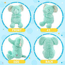 Load image into Gallery viewer, Houwsbaby Light up Elephant Stuffed Animal Floppy LED Plush Toy Night Lights Glow Pillow Birthday Gifts for Kids Toddler Girls, Green, 10.5''