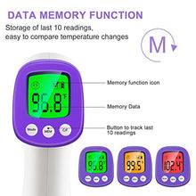 Load image into Gallery viewer, Infrared Forehead Thermometer, Non-Contact Forehead Thermometer for Adult, Kids, Baby, Accurate Instant Readings No Touch Infrared Thermometer with 3 in 1 Digital LCD Display for Face, Ear, Body