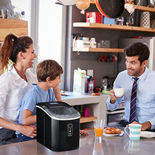 Load image into Gallery viewer, Euhomy Ice Maker Machine Countertop, 26 lbs in 24 Hours, 9 Cubes Ready in 6 Mins, Electric Ice Maker and Compact Potable Ice Maker with Ice Scoop and Basket. Perfect for Home/Kitchen/Office.(Silver)