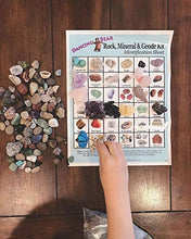 Load image into Gallery viewer, Dancing Bear Rock & Mineral Collection Activity Kit (200+Pcs) with Geodes, Shark Teeth Fossils, Arrowheads, Crystals, Gemstones for Kids, Rock Book, Treasure Hunt ID Sheet, STEM Science Education