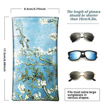 Load image into Gallery viewer, MoKo Squeeze Top Sunglasses Case, (2 Pack) Portable Eyeglass Pouch Sunglass Goggles Soft Case Protective Eyewear Case Bag Glasses Holder for Women with Cleaning Cloth, Black & Almomd Blossom