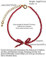 Load image into Gallery viewer, Jewever Genuine Red Garnet Birthstone Bracelet for Women Crystals and Healing Stones Gemstone Handmade Bowknot Cute Jewelry Gifts for Her
