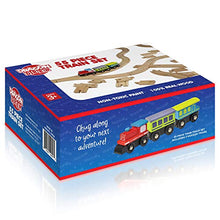 Load image into Gallery viewer, Dragon Drew Wooden Train Tracks - 55 Piece - Compatible with Brio, Thomas, Chuggington and All Major Brands – Accessories and Expansion Kit Includes 52 Tracks and 3 Cute Cars