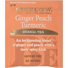 Load image into Gallery viewer, Bigelow Ginger Peach Turmeric Herbal Tea, Caffeine Free, 18 Count (Pack of 6), 108 Total Tea Bags