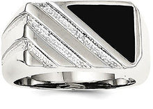 Load image into Gallery viewer, 925 Sterling Silver Mens Black Onyx Band Ring Size 9.00 Man Fine Jewelry For Dad Mens Gifts For Him