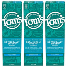 Load image into Gallery viewer, Tom's of Maine Natural Fluoride-Free SLS-Free Botanically Bright Toothpaste, Peppermint, 4.7 oz. 3-Pack (Packaging May Vary)