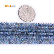 Load image into Gallery viewer, GEM-Inside 3mm Natural Stone Blue Kyanite Faceted Spacer Small Beads for Jewelry Making 15"