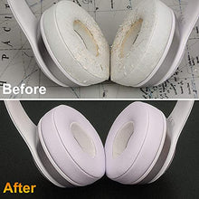 Load image into Gallery viewer, SoloWIT Earpads Cushions Replacement for Beats Solo 2 & Solo 3 Wireless On-Ear Headphones, Ear Pads with Soft Protein Leather, Added Thickness - White