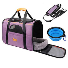 Load image into Gallery viewer, morpilot Pet Travel Carrier Bag, Portable Pet Bag - Folding Fabric Pet Carrier, Travel Carrier Bag for Dogs or Cats, Pet Cage with Locking Safety Zippers, Foldable Bowl, Airline Approved