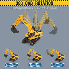 Load image into Gallery viewer, Construction Excavator Toy Truck for Boys 3 4 5 6 7 Years Old, Engineering Vehicles with 2 Tower Crane and Small Bulldozer Cement Mixer Dump Truck, Christmas Birthday Gift for Kids