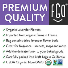 Load image into Gallery viewer, Organic Lavender Flowers Dried | Perfect for Tea, Baking, Lemonade, DIY Beauty, Sachets & Fresh Fragrance | 100% Raw From France | Large 4oz Resealable Kraft Bag | by FGO