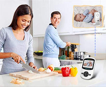 Load image into Gallery viewer, Video Baby Monitor with Digital Camera, ANMEATE Digital 2.4Ghz Wireless Video Monitor with Temperature Monitor, 960ft Transmission Range, 2-Way Talk, Night Vision, High Capacity Battery (White)