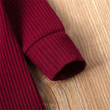 Load image into Gallery viewer, Newborn Baby Girls Boys Long Sleeve Romper Bodysuit Solid Color Jumpsuit with Bottons Outfit Clothes (Purplish red, 6-9 Months)
