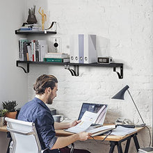 Load image into Gallery viewer, AMADA HOMEFURNISHING Floating Shelves Wall Mounted Set of 3, Rustic Wood Wall Shelves for Bedroom/Bathroom/Living Room/Kitchen/Laundry Room, Storage & Decoration, Black