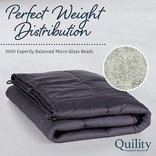 Load image into Gallery viewer, Quility Weighted Blanket with Soft Cover - 30 lbs King Size Heavy Blanket for Adults - Heating & Cooling, Machine Washable - (86" X 92") (Dark Grey and White Pattern)