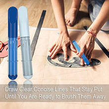 Load image into Gallery viewer, Chalk Fabric Marker Sewing Tools, Tailors Liner Pen Creates Consistent Erasable Lines with Dosing Wheel Technology, Suitable for Cotton, Knit, Leather Etc (Blue)