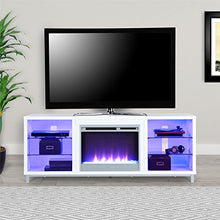 Load image into Gallery viewer, Ameriwood Home Lumina Fireplace TV Stand for TVs up to 70" (White)