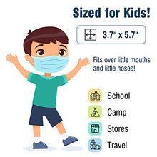 Load image into Gallery viewer, WeCare Individually Wrapped Kids Face Masks - 50 Pack - Soft on Skin - Disposable, 3 Ply - 5.7" x 3.7" Children's Size - 3 Layer Protectors with Elastic Earloops - Latex Free - Blue