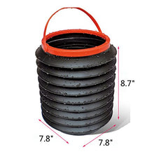 Load image into Gallery viewer, Mexidi Telescopic Bucket, Multifunctional Waterproof Foldable Retractable Car Bucket Fishing Box Car Trash Barrel Can Bin Storage, Collapsible Pail Vehicle Cylinder Barrel 4L (Black)