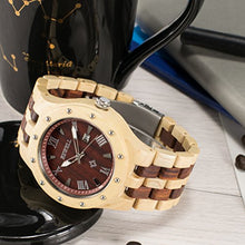 Load image into Gallery viewer, Bewell W109A Natural Wood Watches for Men Quartz Date Lumious Pointers (Maple and Red Sandalwood)
