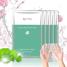 Load image into Gallery viewer, RITIO Hydrating Facial Mask Tencel Sheet Masks for SPA Treatment & Anti-Aging (Set of 6) Silky Tencel Lyocell Masks to Achieve Skin & Antioxidant Protection - Facial Mask for Women & Men