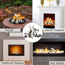 Load image into Gallery viewer, Uniflasy Gas Fireplace Logs, 6pcs Ceramic White Birch Wood Firepit Gas Logs for Firebowl, Vented, Gel, Ventless, Electric, Gas Inserts, Propane, Indoor or Outdoor Gas Fireplace Fire Pit, Logs Decor