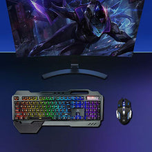 Load image into Gallery viewer, Wireless Gaming Keyboard and Mouse,RGB Backlit Rechargeable Keyboard Mouse with 4800mAh Battery Metal Panel,Removable Hand Rest Mechanical Feel Keyboard and 7 Color Gaming Mute Mouse for PC Gamer