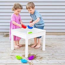 Load image into Gallery viewer, PlayBuild Kids 4 in 1 Play & Build Table Set for Indoor Activity, Outdoor Water Play, Toy Storage & Building Block Fun Includes 2 Toddler Chairs