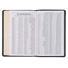 Load image into Gallery viewer, KJV Holy Bible, Standard Size, Premium Full Grain Leather Red Letter Edition - Thumb Index & Ribbon Marker, King James Version, Black/Saddle Tan