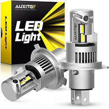 Load image into Gallery viewer, 2022 Upgraded AUXITO H4/9003 LED Headlight Bulbs, 100W 20,000LM Super Bright, 6000K Xenon White, Halogen Replacement with Fan for Cars, Motorcycle, Pack of 2