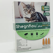 Load image into Gallery viewer, Cat Flea and Tick Treatment and Prevention, Effective Spot-On Made with Natural Formula, 2-25 lbs, (9 Month Supply)