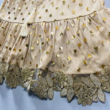 Load image into Gallery viewer, Womens Dresses V Neck Three Quarter Sleeve Gold Dot Sequin Print Floral Trim A Line Elegant Summer Mini Dress (S, Gold)