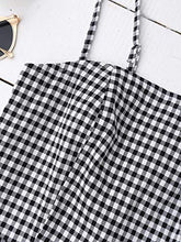 Load image into Gallery viewer, ZAFUL Women's Mini Dress Adjustable Spaghetti Straps Sleeveless Back Zipper Checked Dress Checked-G M